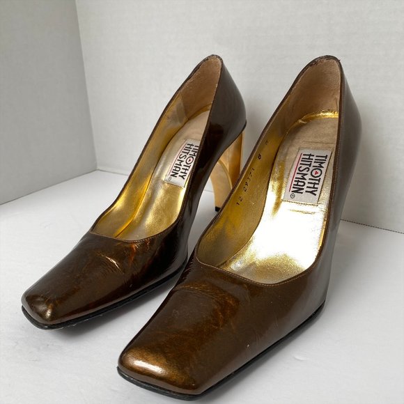 Timothy Hitsman Women's Size 8 M Metallic Brown Heeled Shoes - Picture 3 of 6
